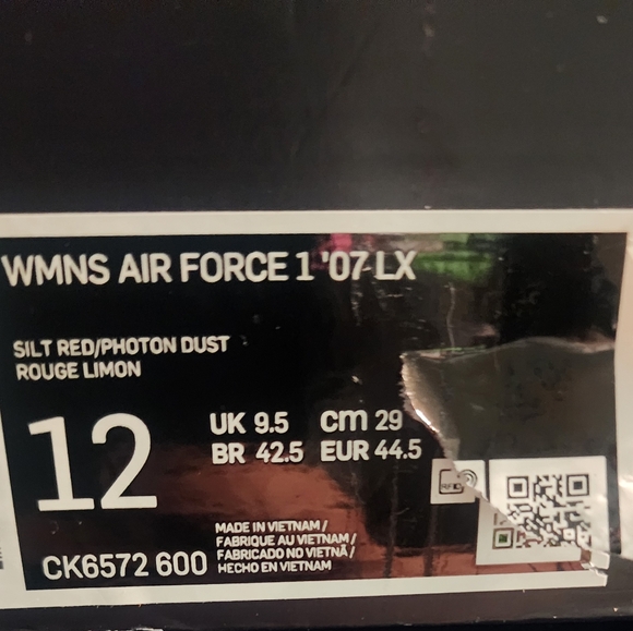 Womens Air Force 1 '07 LX Silt Red/Photon Dust Rouge Limon - Picture 13 of 13